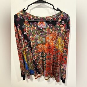 🌟JOHNNY WAS🌟 Boho patchwork style top